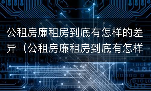 公租房廉租房到底有怎样的差异（公租房廉租房到底有怎样的差异呢）