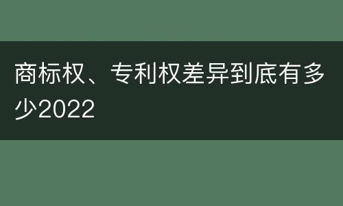 商标权、专利权差异到底有多少2022