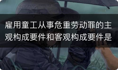 雇用童工从事危重劳动罪的主观构成要件和客观构成要件是什么