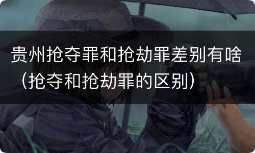 贵州抢夺罪和抢劫罪差别有啥（抢夺和抢劫罪的区别）