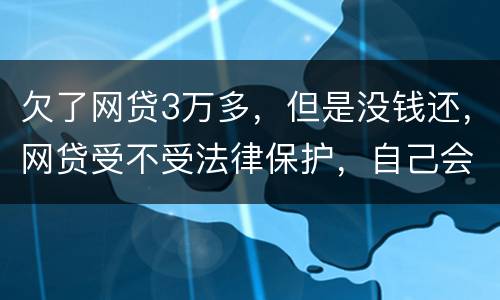 欠了网贷3万多，但是没钱还，网贷受不受法律保护，自己会承担什么责任