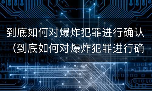 到底如何对爆炸犯罪进行确认（到底如何对爆炸犯罪进行确认处理）