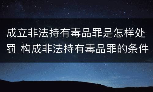 成立非法持有毒品罪是怎样处罚 构成非法持有毒品罪的条件有几克