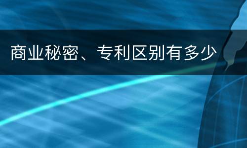 商业秘密、专利区别有多少