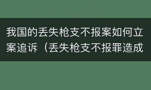 我国的丢失枪支不报案如何立案追诉（丢失枪支不报罪造成后果）