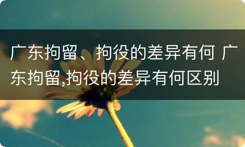 广东拘留、拘役的差异有何 广东拘留,拘役的差异有何区别