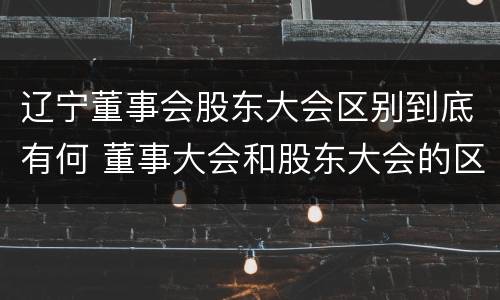 辽宁董事会股东大会区别到底有何 董事大会和股东大会的区别