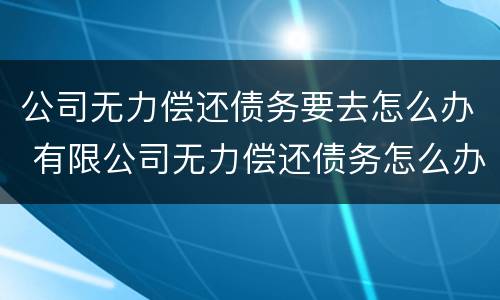 公司无力偿还债务要去怎么办 有限公司无力偿还债务怎么办