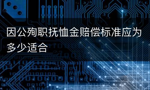 因公殉职抚恤金赔偿标准应为多少适合