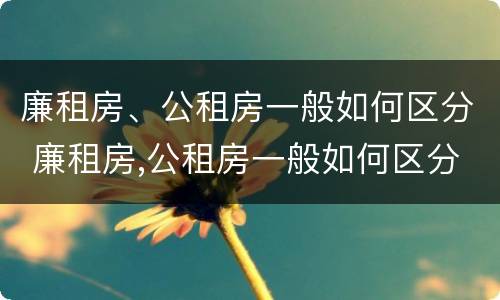 廉租房、公租房一般如何区分 廉租房,公租房一般如何区分的