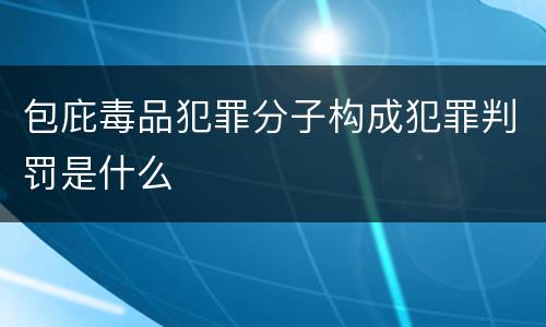 包庇毒品犯罪分子构成犯罪判罚是什么