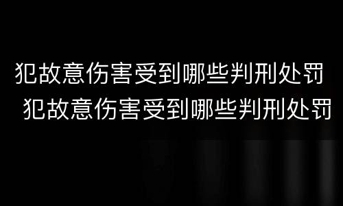 犯故意伤害受到哪些判刑处罚 犯故意伤害受到哪些判刑处罚最轻