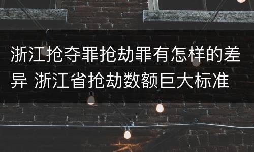 浙江抢夺罪抢劫罪有怎样的差异 浙江省抢劫数额巨大标准