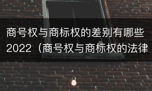 商号权与商标权的差别有哪些2022（商号权与商标权的法律冲突与解决）