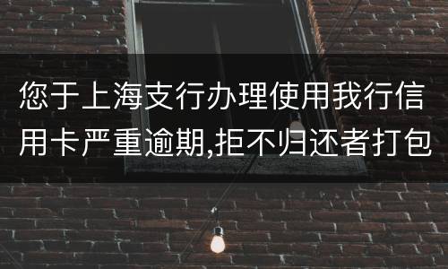 您于上海支行办理使用我行信用卡严重逾期,拒不归还者打包诉讼,如您有意愿归还欠款