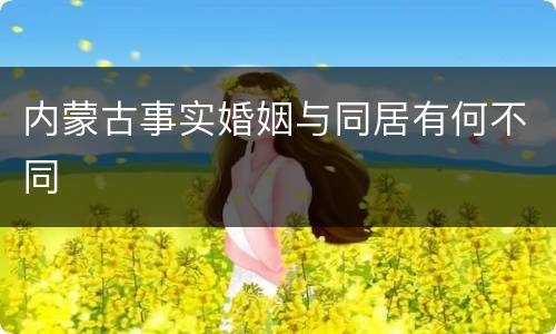 内蒙古事实婚姻与同居有何不同