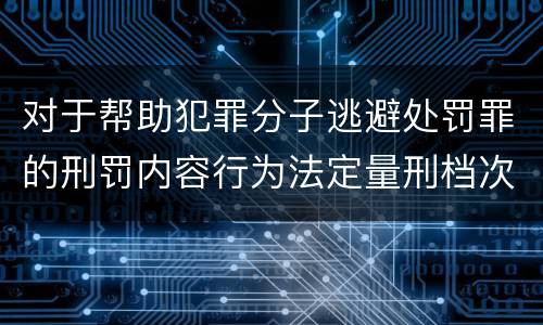 对于帮助犯罪分子逃避处罚罪的刑罚内容行为法定量刑档次是多少