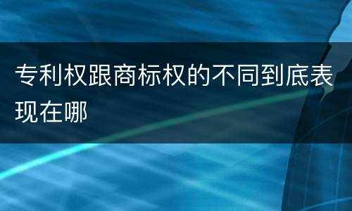 专利权跟商标权的不同到底表现在哪