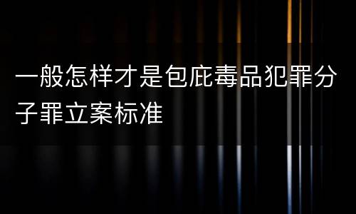 一般怎样才是包庇毒品犯罪分子罪立案标准