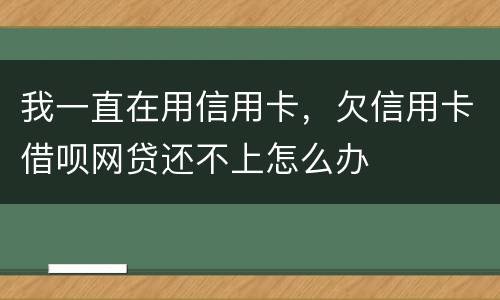 我一直在用信用卡，欠信用卡借呗网贷还不上怎么办