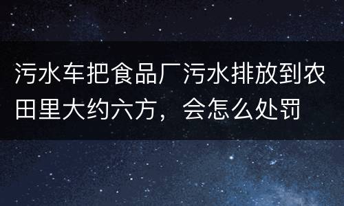 污水车把食品厂污水排放到农田里大约六方，会怎么处罚