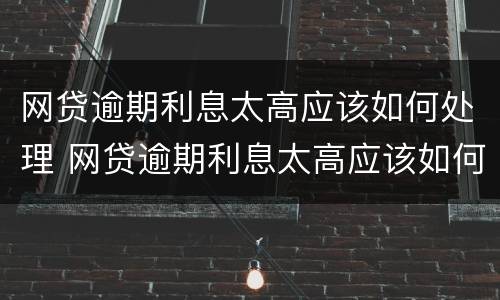 网贷逾期利息太高应该如何处理 网贷逾期利息太高应该如何处理呢