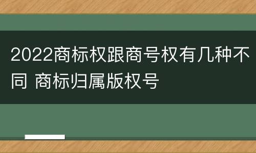 2022商标权跟商号权有几种不同 商标归属版权号