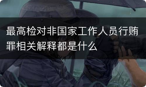 最高检对非国家工作人员行贿罪相关解释都是什么