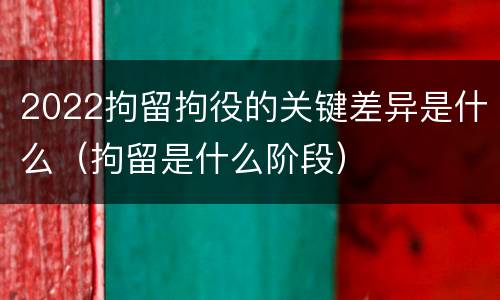 2022拘留拘役的关键差异是什么（拘留是什么阶段）