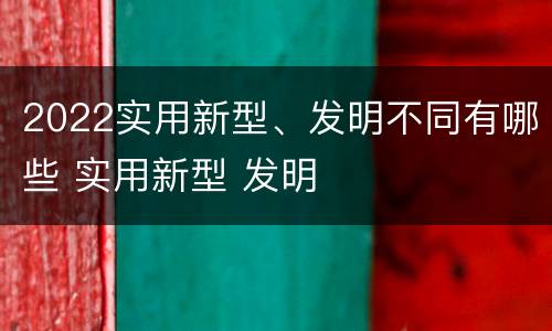 2022实用新型、发明不同有哪些 实用新型 发明