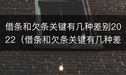 借条和欠条关键有几种差别2022（借条和欠条关键有几种差别2022怎么写）