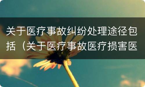 关于医疗事故纠纷处理途径包括（关于医疗事故医疗损害医疗纠纷的叙述正确的是）