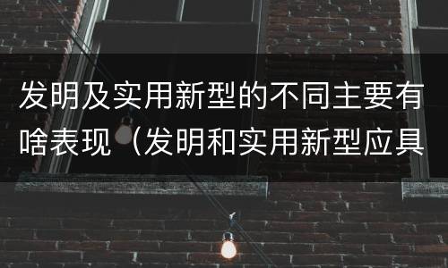 发明及实用新型的不同主要有啥表现（发明和实用新型应具备的条件）