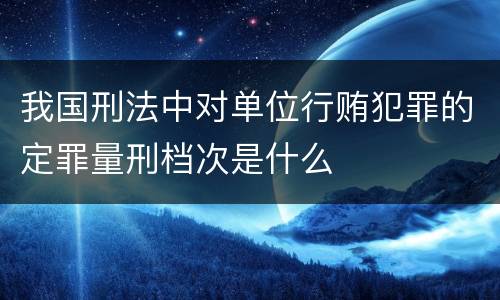 我国刑法中对单位行贿犯罪的定罪量刑档次是什么