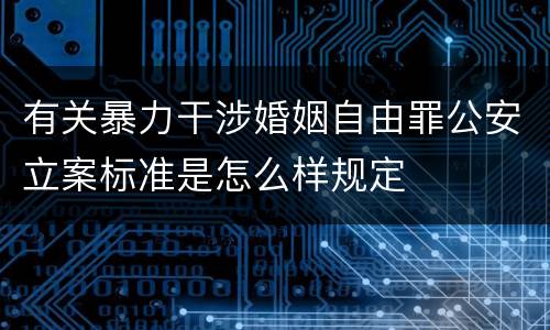 有关暴力干涉婚姻自由罪公安立案标准是怎么样规定