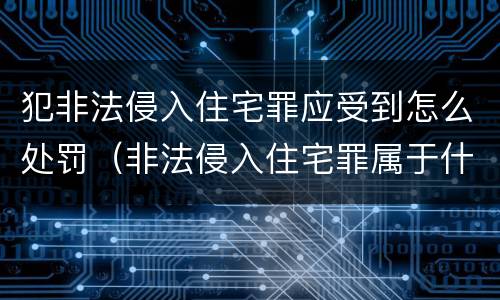 犯非法侵入住宅罪应受到怎么处罚（非法侵入住宅罪属于什么犯罪类型）