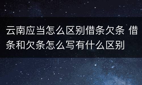 云南应当怎么区别借条欠条 借条和欠条怎么写有什么区别