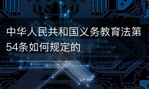 中华人民共和国义务教育法第54条如何规定的