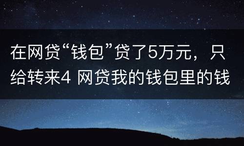 在网贷“钱包”贷了5万元，只给转来4 网贷我的钱包里的钱是真的吗