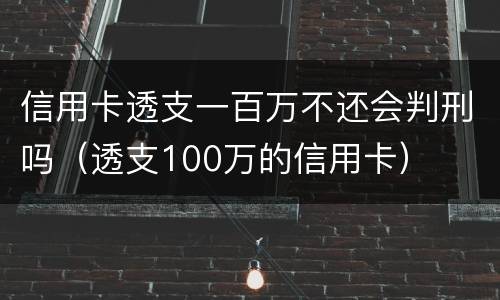 信用卡透支一百万不还会判刑吗（透支100万的信用卡）