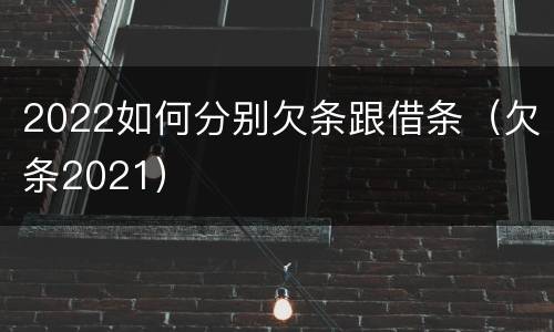 2022如何分别欠条跟借条（欠条2021）