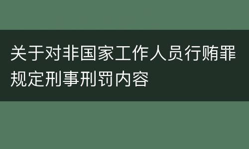 关于对非国家工作人员行贿罪规定刑事刑罚内容