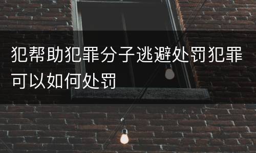 犯帮助犯罪分子逃避处罚犯罪可以如何处罚