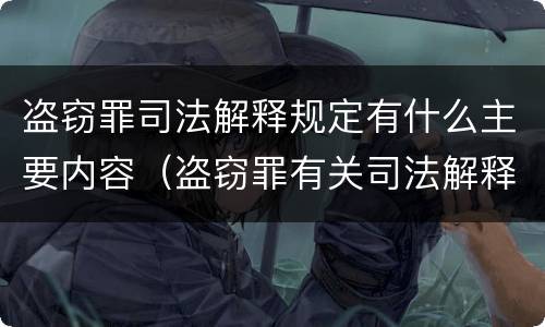 盗窃罪司法解释规定有什么主要内容（盗窃罪有关司法解释）