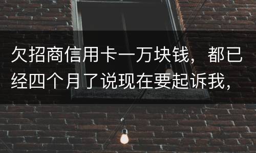 欠招商信用卡一万块钱，都已经四个月了说现在要起诉我，怎么办