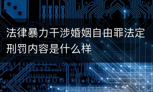 法律暴力干涉婚姻自由罪法定刑罚内容是什么样