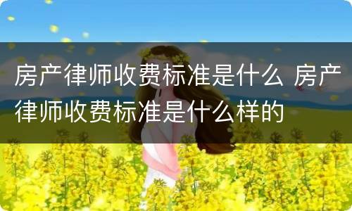 房产律师收费标准是什么 房产律师收费标准是什么样的