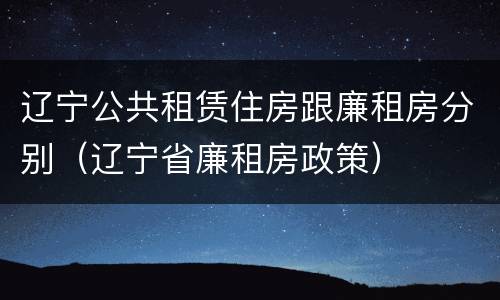 辽宁公共租赁住房跟廉租房分别（辽宁省廉租房政策）