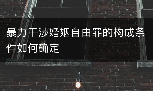 暴力干涉婚姻自由罪的构成条件如何确定