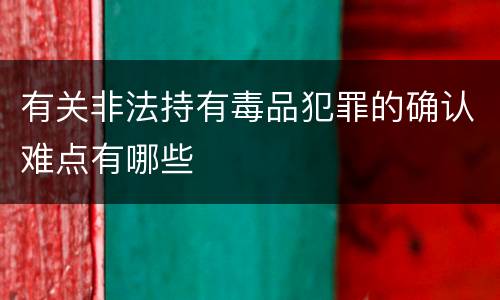 有关非法持有毒品犯罪的确认难点有哪些